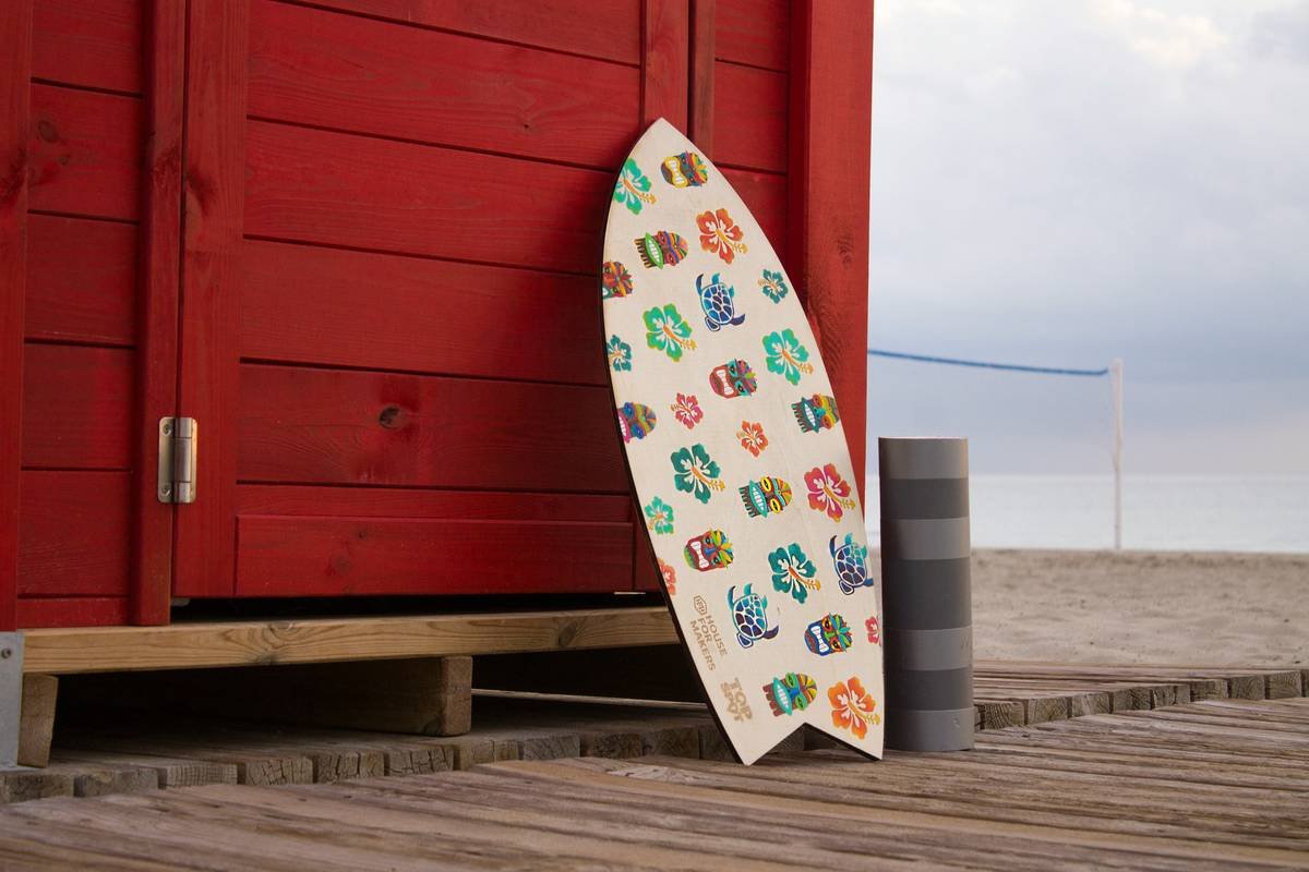 Side-by-side comparison showing internal movement in a soft surfboard bag vs. zero movement in a board vault custom fit case during simulated airline handling